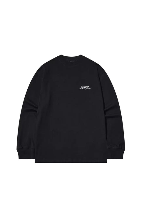 Printed Cotton Hoodie-Black